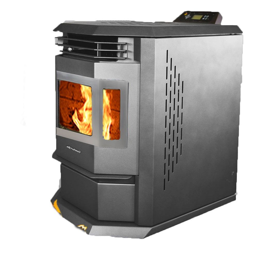 ComfortBilt HP22 SS Pellet Stove - Black Stainless Steel Heating Stove for Home, Cabin & RV | Efficient Wood Pellet Burner for Winter Warmth & Cozy Ambiance