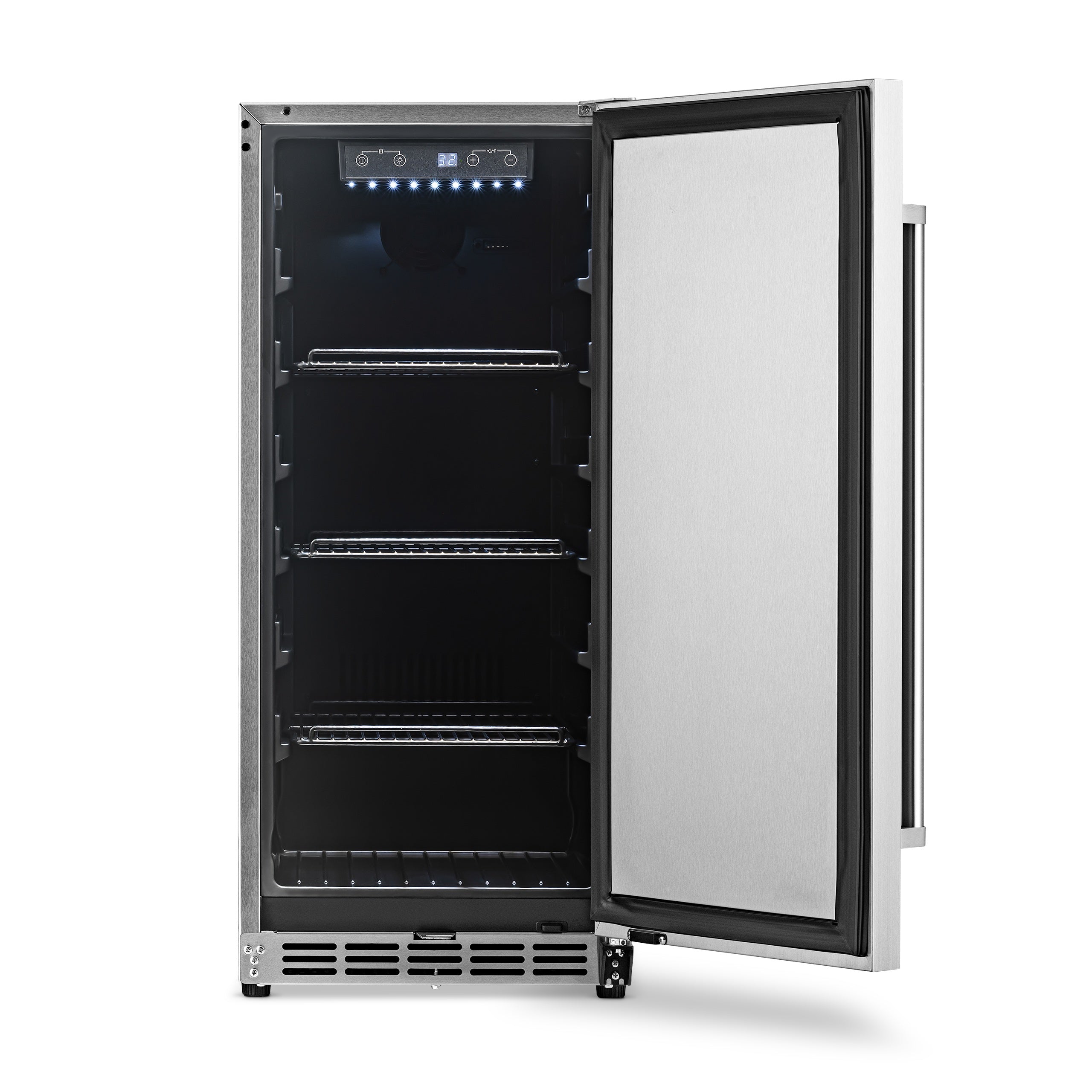 Newair® 15 3.2 Cu. Ft. Commercial Built-In Stainless Steel Beverage Refrigerator - Perfect for Restaurants, Bars, and Home Use