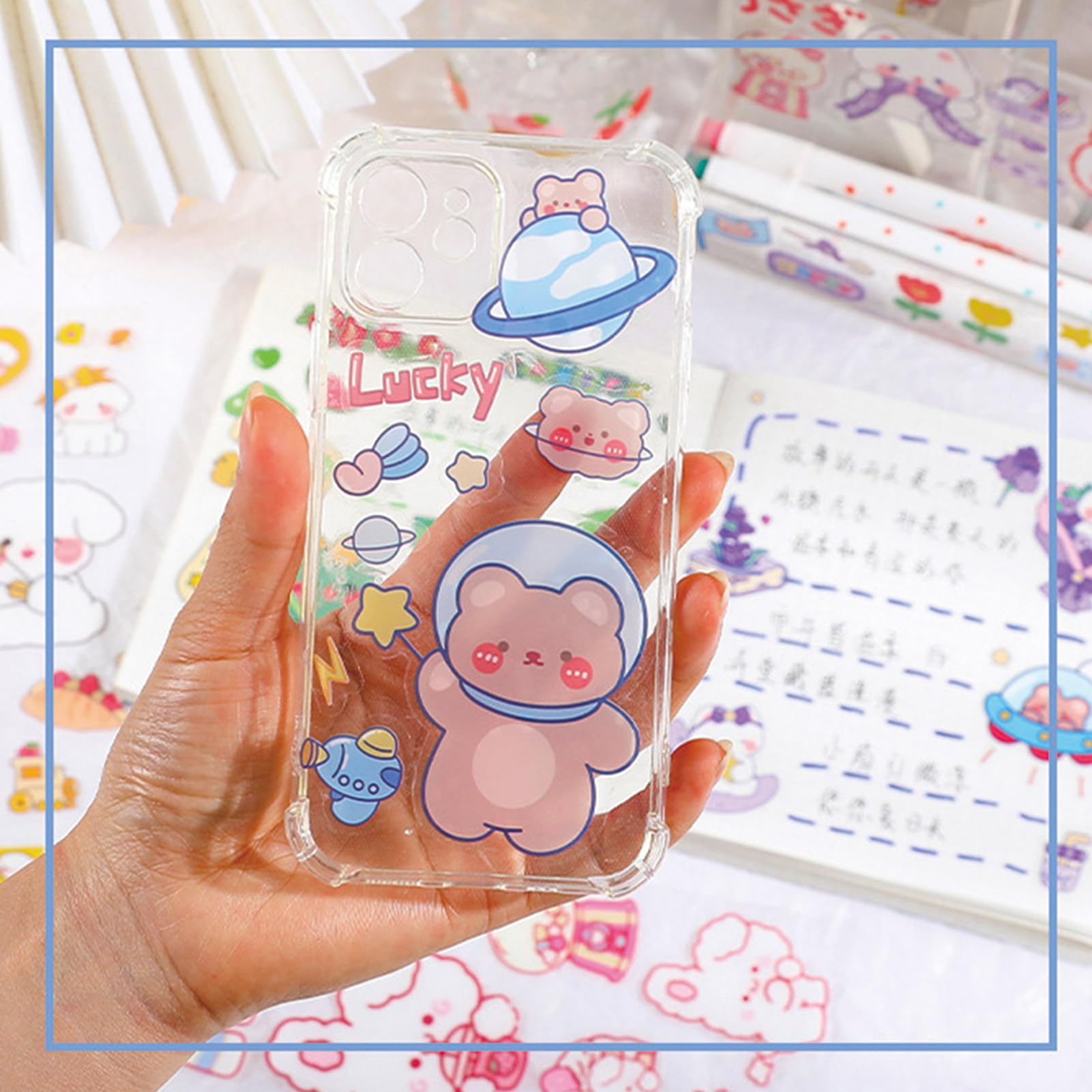 20 Sheets Cute Kawaii Cartoon Stickers for Kids - Waterproof Animal Stickers for DIY Crafts, Scrapbooking, Journals & School Projects - Fun Decorative Adhesive Stickers for Girls & Boys (20 Sheets)