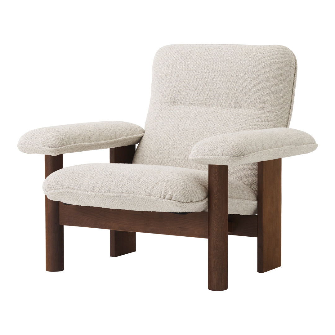 Brasilia Lounge Chair - Mid Century Modern Accent Chair for Living Room, Bedroom & Office - Comfortable Upholstered Armchair with Wooden Legs - Perfect for Relaxing, Reading & Decor