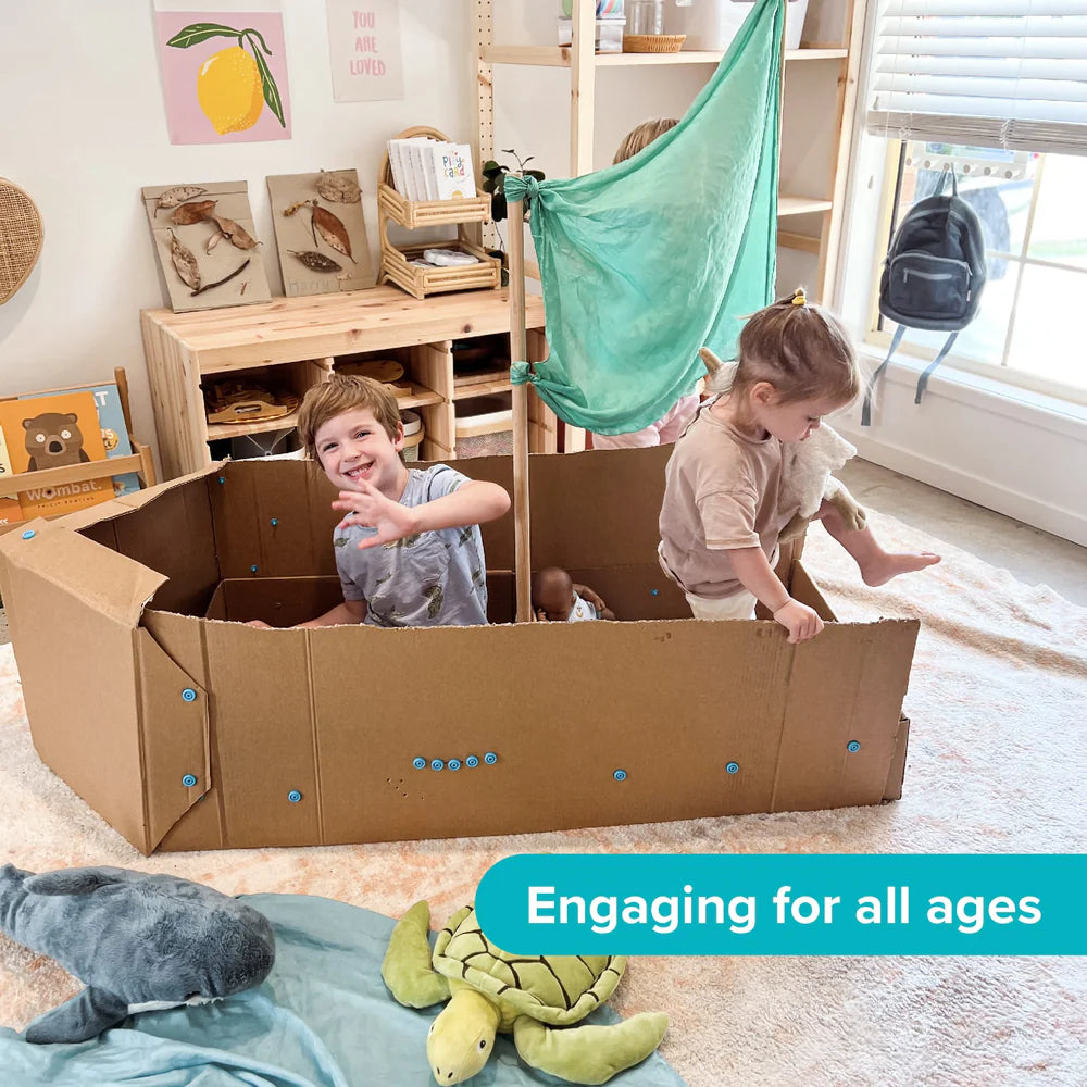 Makedo Create - Kids DIY Cardboard Construction Kit for Creative Play | STEM Learning Toy for Building & Imagination | Perfect for Home, Classroom & Playroom Activities