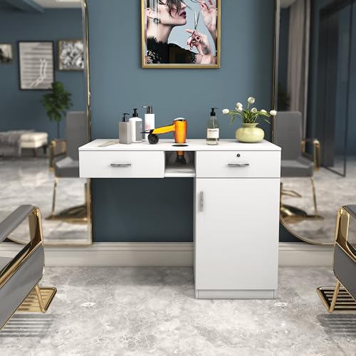 Barber Salon Styling Station - White