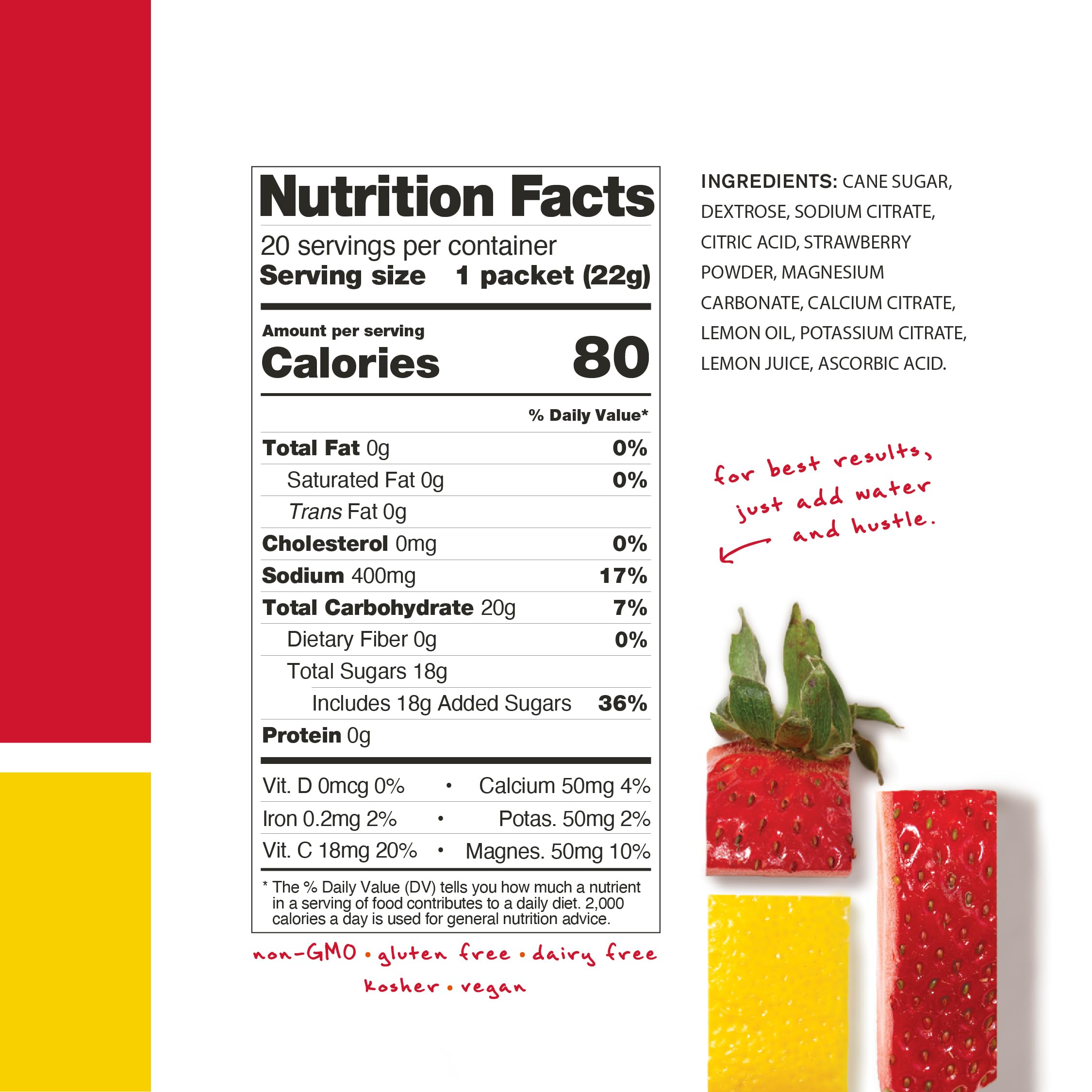 Skratch Labs Hydration Drink Mix Electrolyte Powder - Strawberry Lemonade Flavor (20 Packets) | Gluten Free, Vegan & Kosher Certified | Ideal for Athletes, Workouts & Outdoor Activities