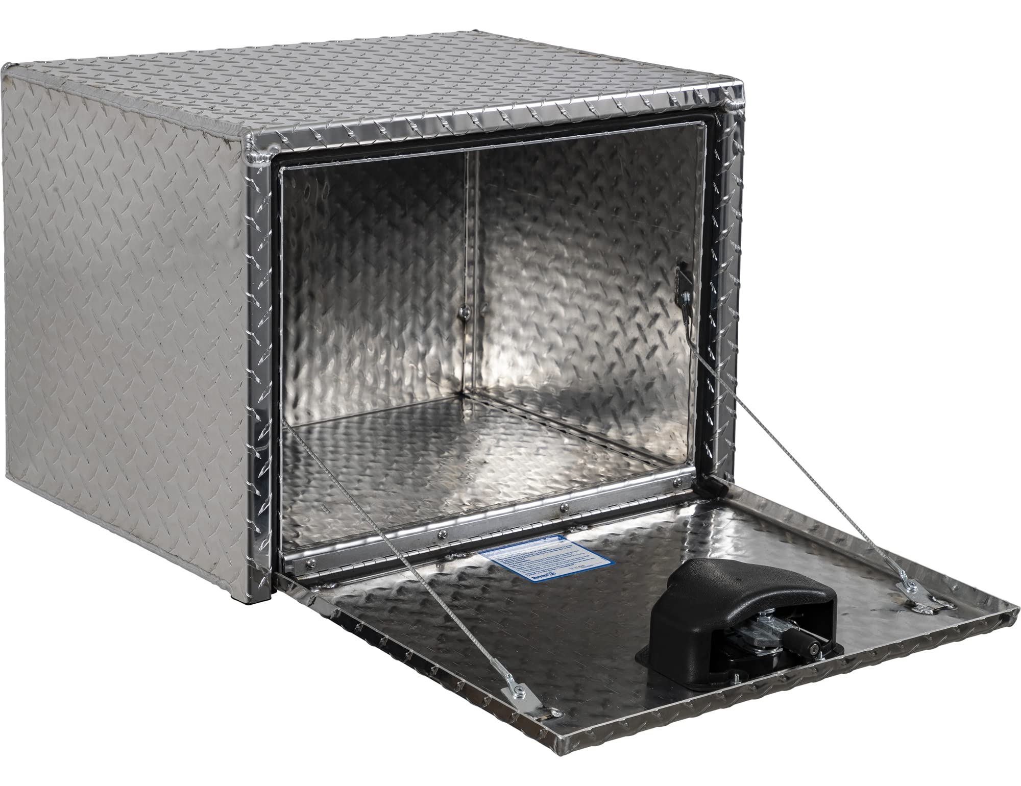 Diamond Tread Aluminum Underbody Truck Tool Box with Compression Latch - 18x18x24 Inch Heavy Duty Storage & Organization | Made in USA | Perfect for Construction, Farming & Off-Road Work Trucks