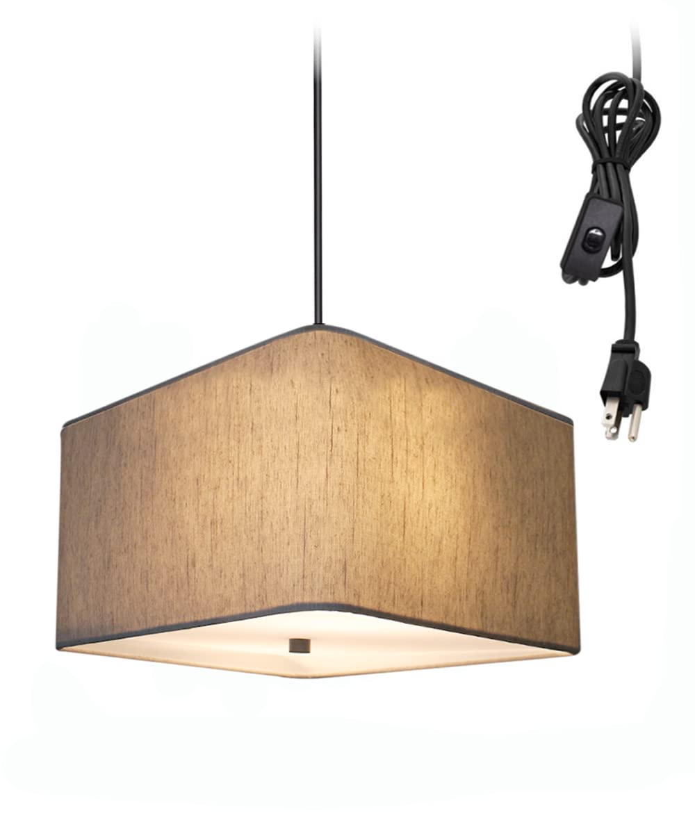 HomeConcept 2-Light Plug-in Swag Pendant with Diffuser - 14