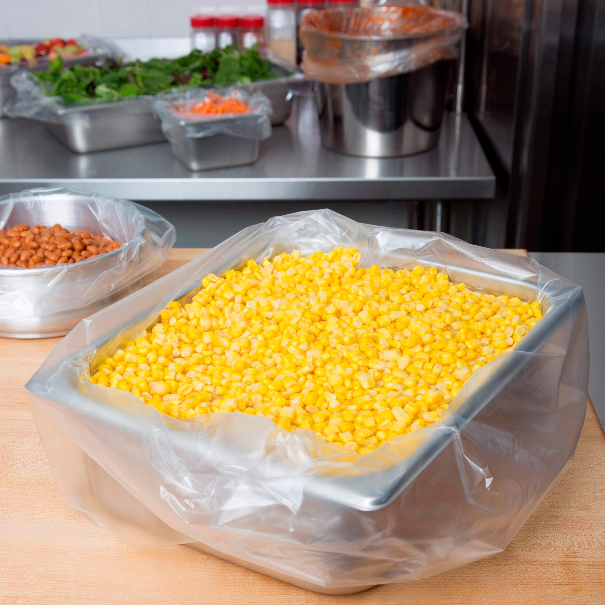 APQ 1500-Pack Steam Table Pan Liners on Roll - 34x25 Inch High Density Polyethylene Bun Pan Covers (0.50 mil Thickness) with Twist Ties - Perfect for Catering, Cafeterias, Restaurants & Food Service Businesses