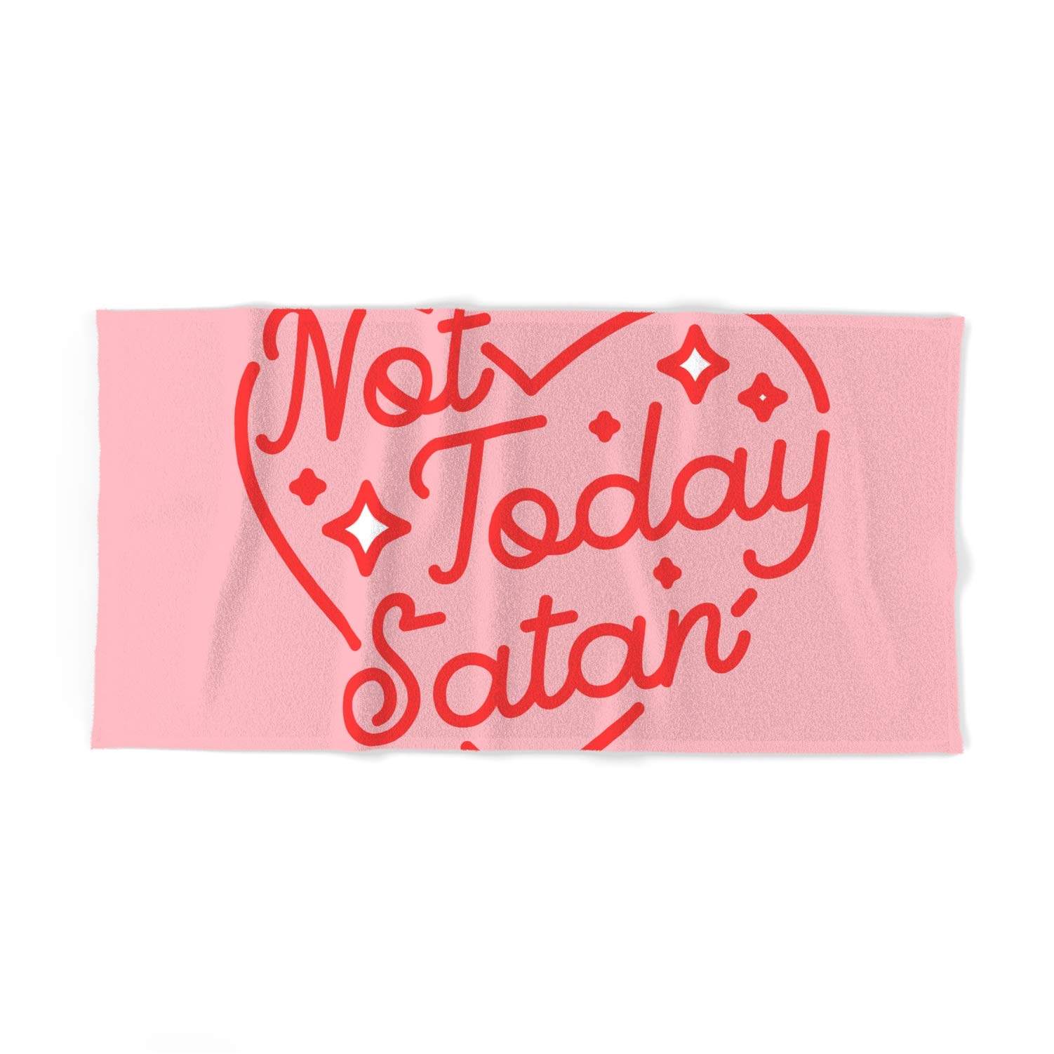 Not Today Satan II Bath Towel by Sarah Brust | Soft Absorbent Cotton Towel for Bathroom, Pool & Beach | Funny Novelty Gift