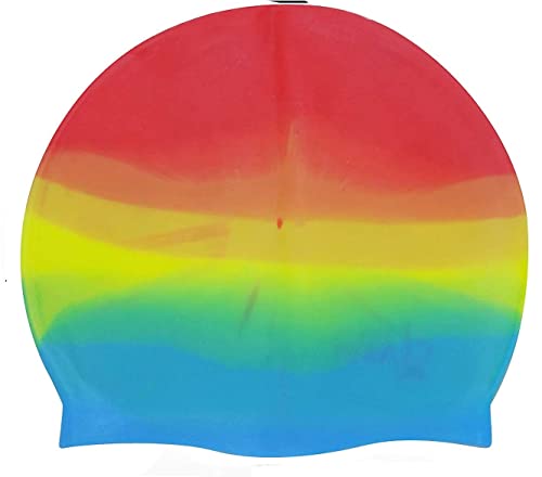 Wizme Long Hair Swim Cap - Waterproof Silicone Swimming Cap for Women & Girls - Multicolor Hair Protection for Pool, Beach & Water Aerobics