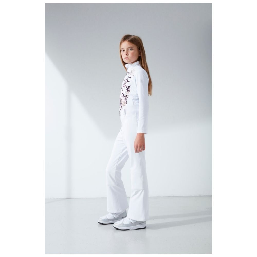 White Stretch Ski Pants for Girls - Comfortable & Durable Winter Snow Pants for Kids Age 8-16 Years | Perfect for Skiing, Snowboarding & Outdoor Winter Activities