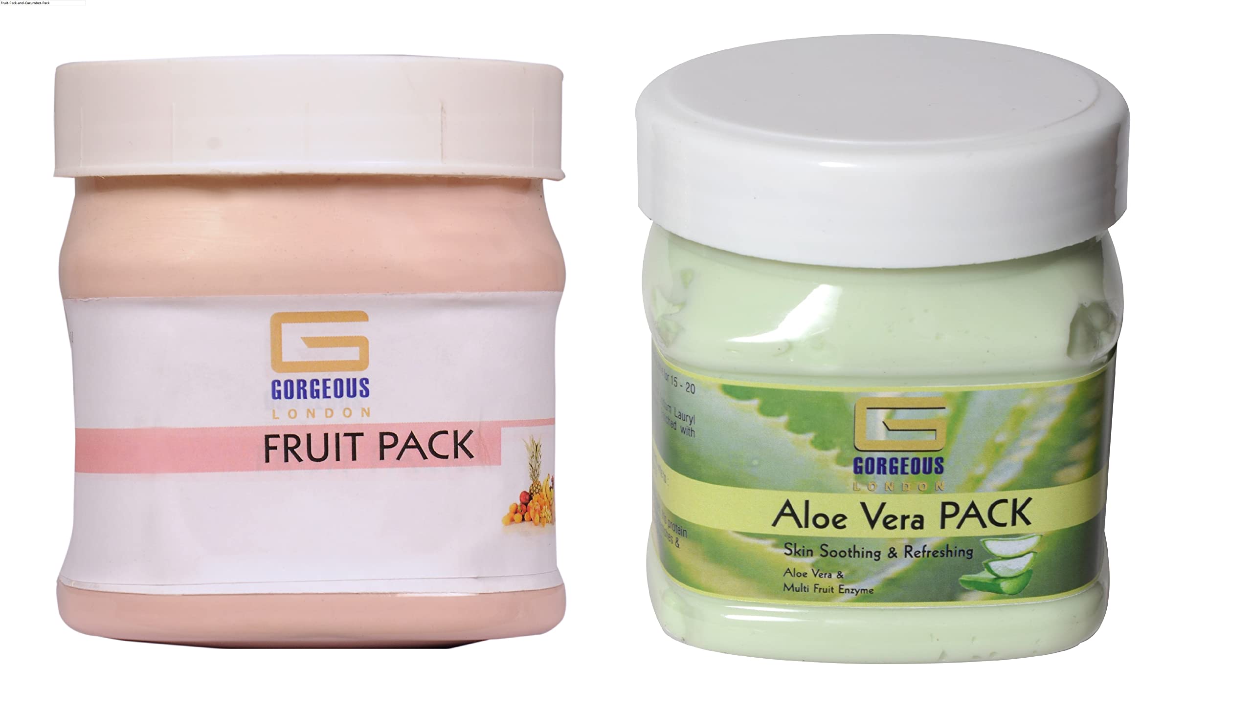 London Fruit & Aloe Vera Face Mask Combo Pack (2 x 450ml) - Hydrating & Brightening Skincare Set for Glowing Skin - Perfect for Daily Use, Spa Days & Gift Giving