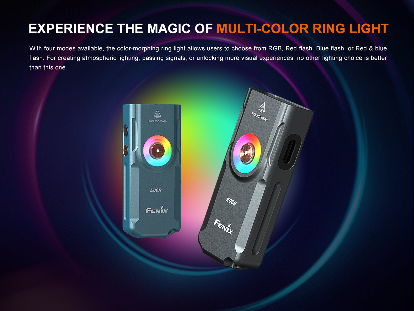 Fenix E06R Keychain Flashlight - Compact, Rechargeable with White, UV, and Red Laser Lights - Perfect for Outdoor, Emergency, and Everyday Carry (EDC)