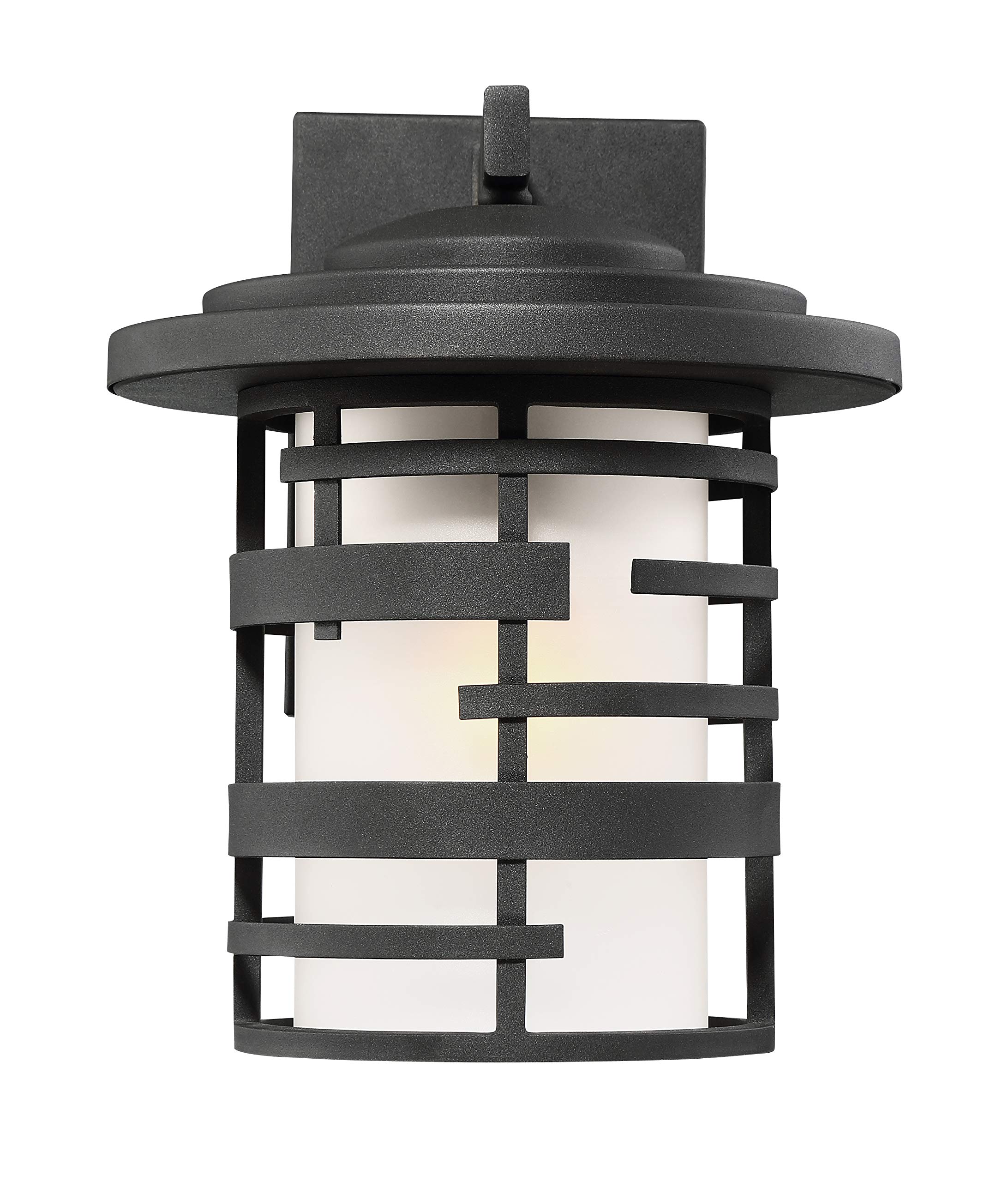 Nuvo 60/6402 Black Medium Wall Lantern - Outdoor Porch Light Fixture for Patio, Garden, and Entryway Lighting