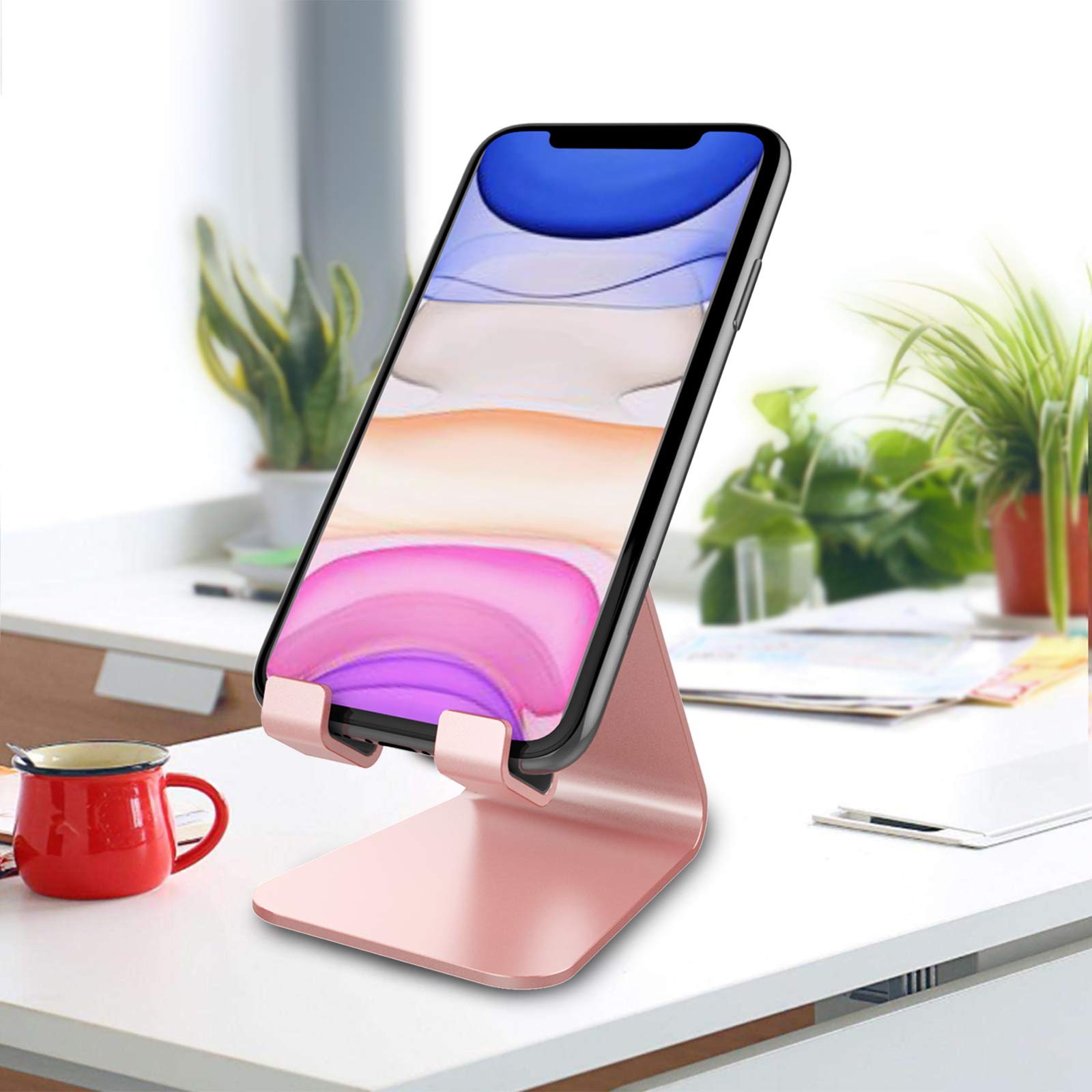 CreaDream 360° Rotating Phone Stand for Desk - Adjustable & Sturdy Cell Phone Holder for iPhone, Samsung, Galaxy - Perfect for Home Office, Video Calls, Watching Movies & Hands-Free Browsing