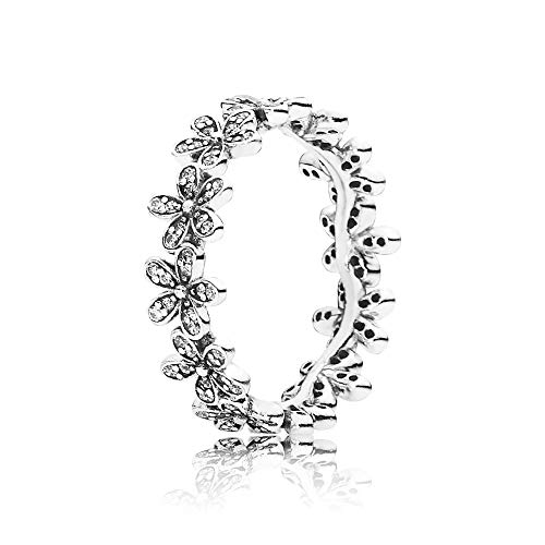 Pandora 190934CZ-52 Dazzling Daisy Meadow Ring - Clear Cubic Zirconia Sterling Silver Flower Jewelry for Women - Perfect for Weddings, Anniversaries & Everyday Elegance