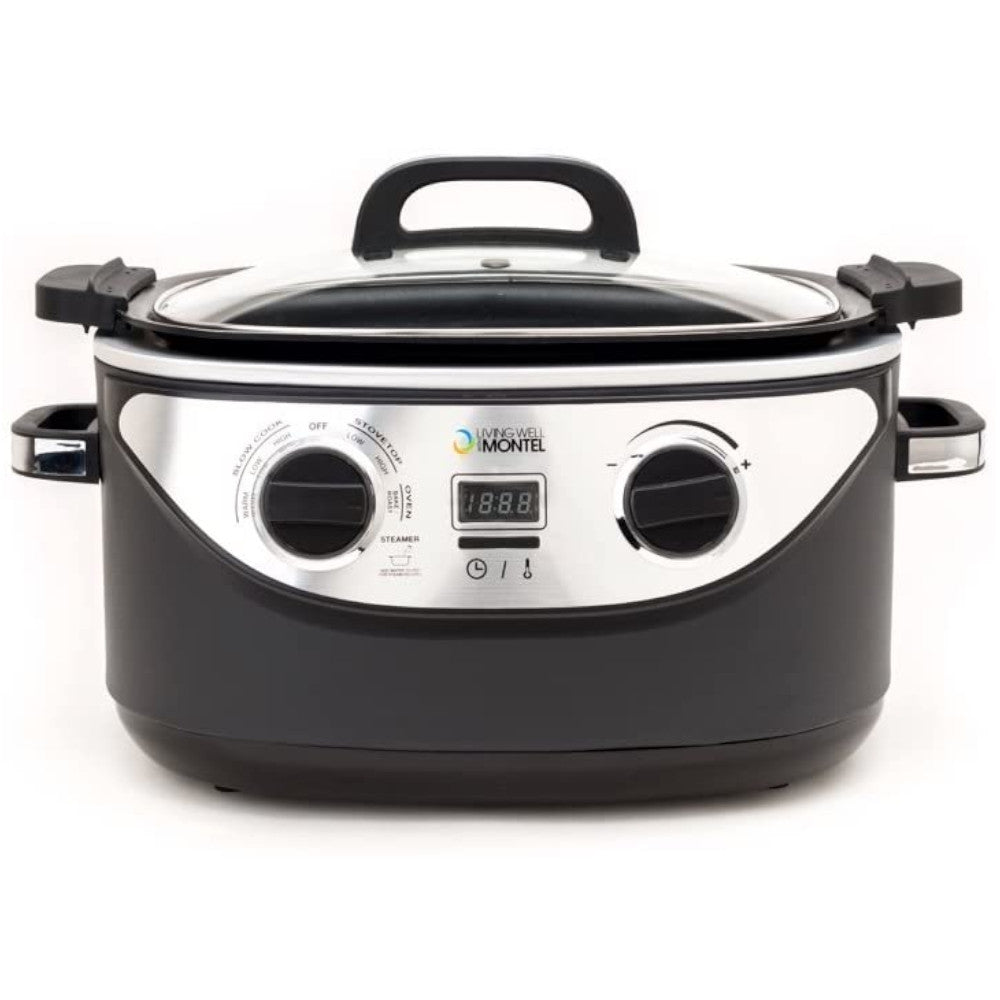Montel Pro Plus 6-in-1 Multi Cooker | Electric Pressure Cooker, Slow Cooker, Rice Cooker, Steamer, Sauté Pan & Warmer | Perfect for Meal Prep, Family Dinners & Healthy Cooking (Model MWMC01)