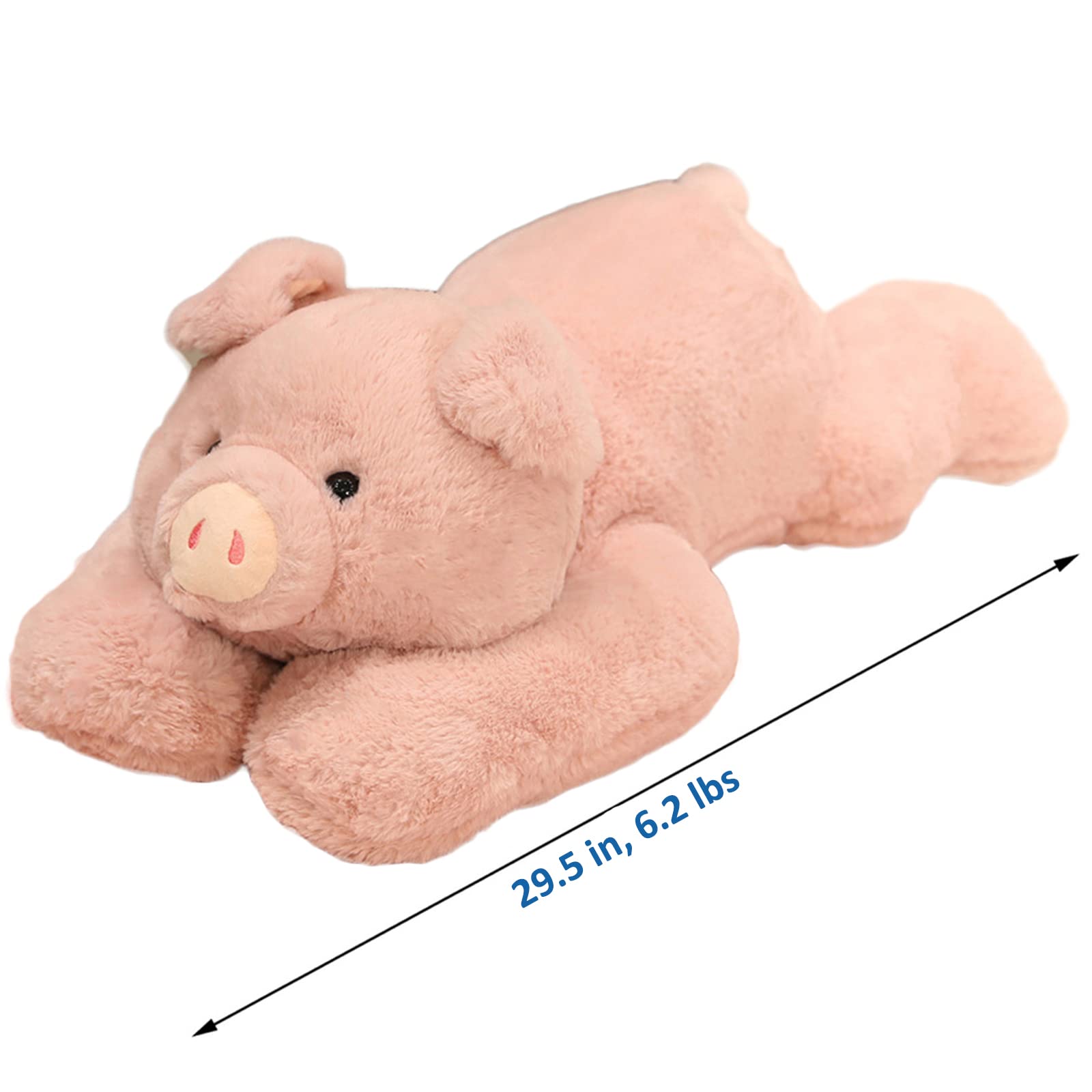 6.2lbs Weighted Stuffed Pig Plush Toy - 29.5 Inch Cute Pink Pig Pillow for Anxiety Relief, Sensory Therapy, Kids & Adults | Perfect for Stress Relief, Sleep Aid, and Calming Comfort