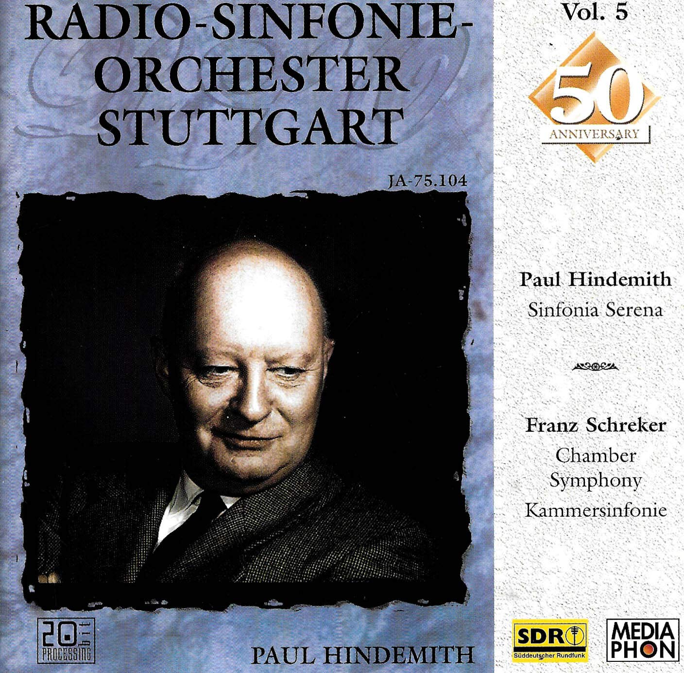 Hindemith: Sinfonie Serena & Schreker: Chamber Symphony - Stuttgart Radio Symphony Orchestra Vol. 5 | Classical Music CD for Audiophiles & Music Collectors | Perfect for Relaxation, Study & Dinner Parties