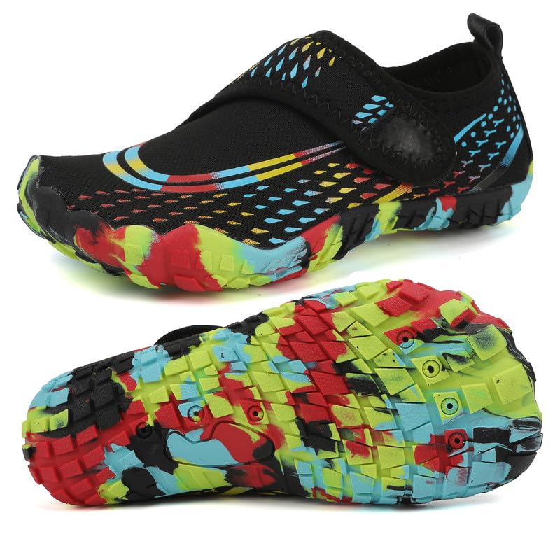 **Kids Water Shoes for Boys & Girls - Quick Dry Aqua Socks, Non-Slip Beach Swim Shoes, Lightweight Outdoor Sports Boat Shoes for Toddler to Big Kids - Perfect for Beach, Pool, Boating & Water Play**