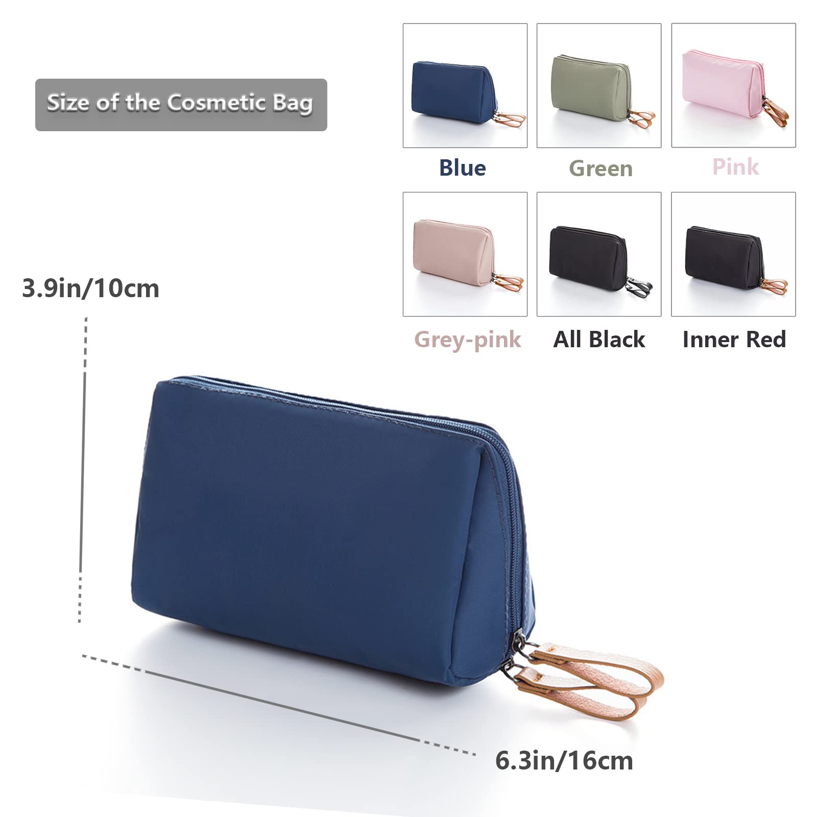 Waterproof Travel Makeup Bag for Women - Portable Cosmetic Organizer Pouch with Multiple Compartments (Navy Blue) - Perfect for Travel, Gym, Work & Daily Essentials Storage