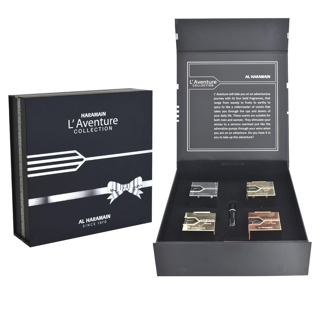 Al Haramain L'Aventure Eau de Parfum for Men - 3.33 oz (100ml) Long-Lasting Fragrance, Premium Cologne Gift Set for Him - Perfect for Date Night, Office & Special Occasions