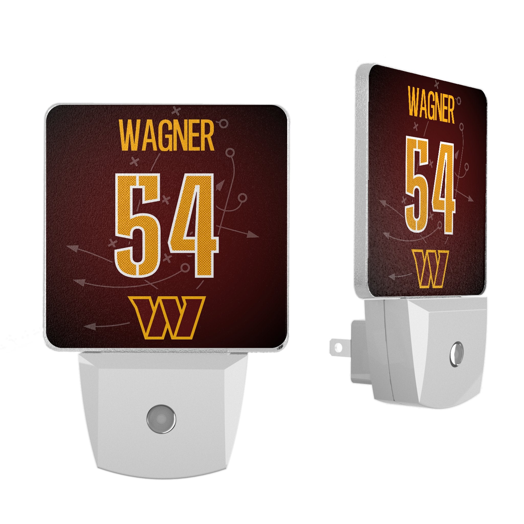 Bobby Wagner Washington Commanders 54 LED Night Light 2 Pack - Perfect for Kids Room, Nursery, and Bedroom Decor