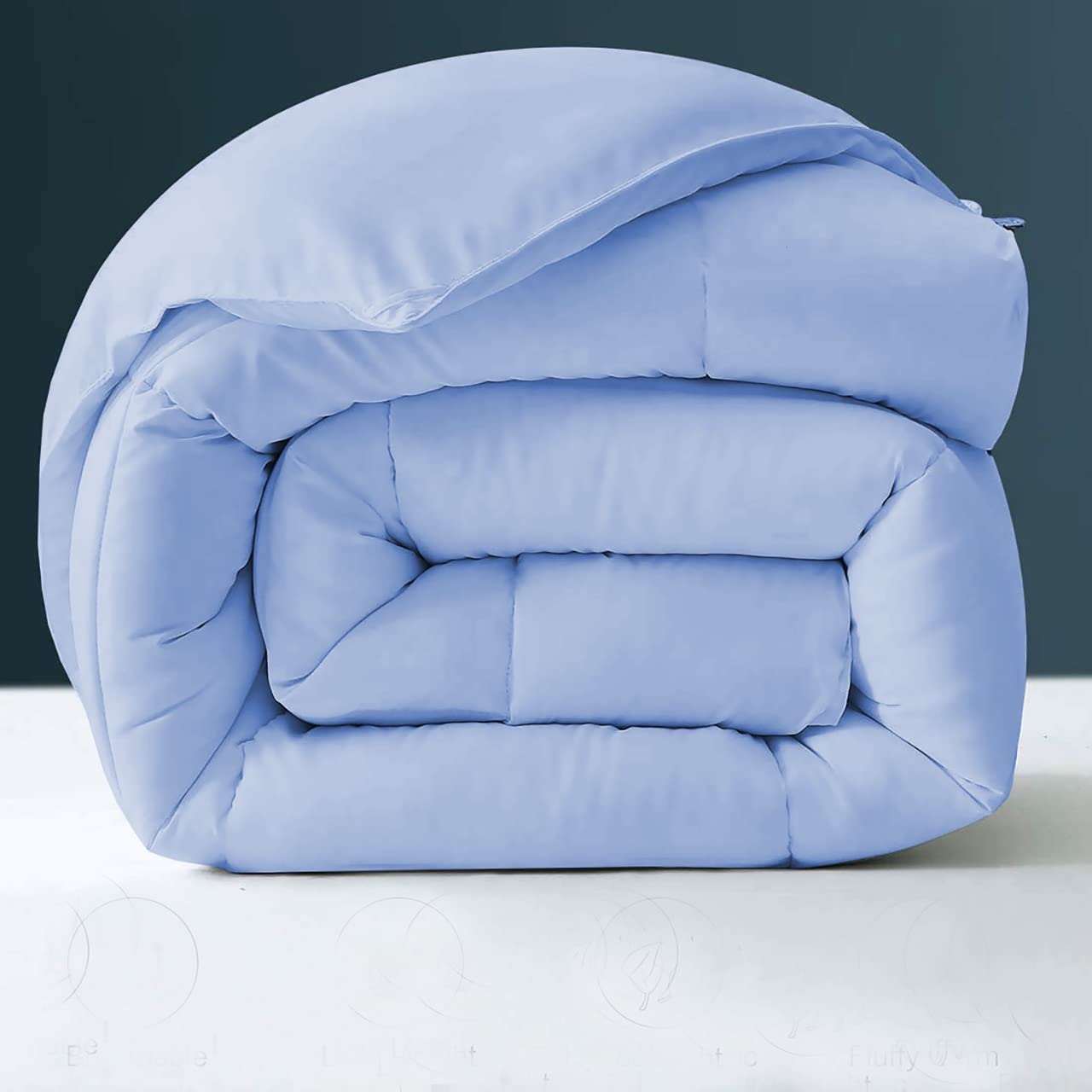 Lightweight All-Season Reversible Twin XL Comforter - Sky Blue Down Alternative Quilted Duvet Insert for Summer & Winter | Elegant Bedroom Décor, Perfect for Guest Rooms & Dorm Essentials