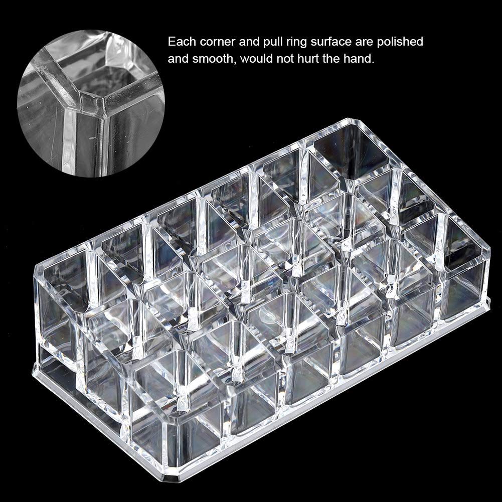 Acouto 18-Slot Portable Lipstick Organizer - Clear Mini Cosmetic Storage Box for Lip Gloss, Jewelry & Perfume | Perfect for Travel, Vanity & Bathroom Organization