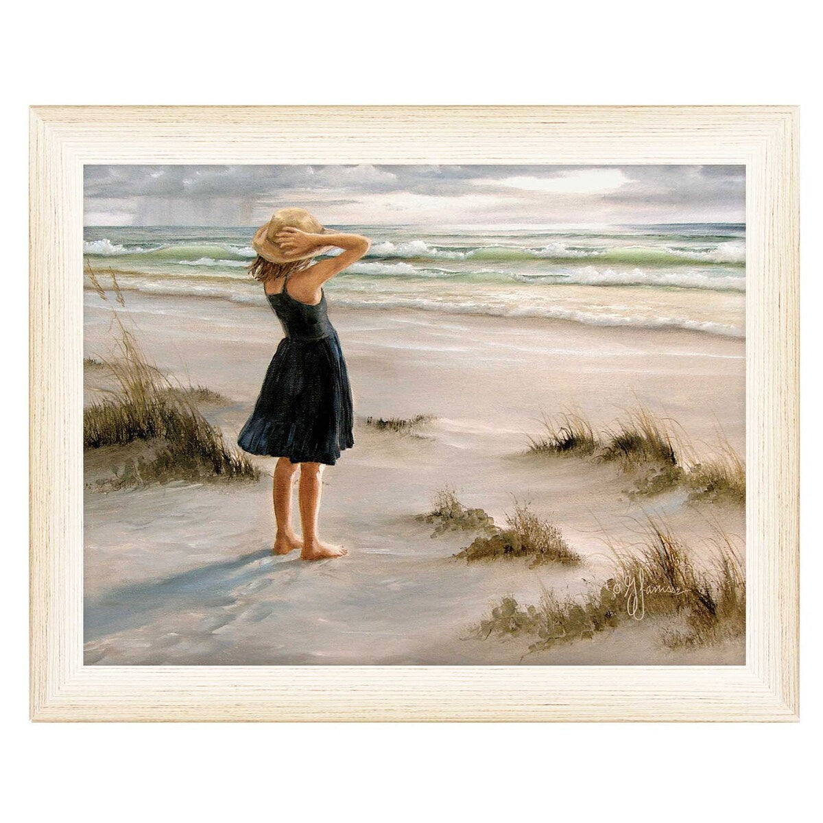 Black Dress By Georgia Janisse - Ready to Hang Framed Wall Art with White Frame - Perfect for Living Room, Bedroom & Office Decor