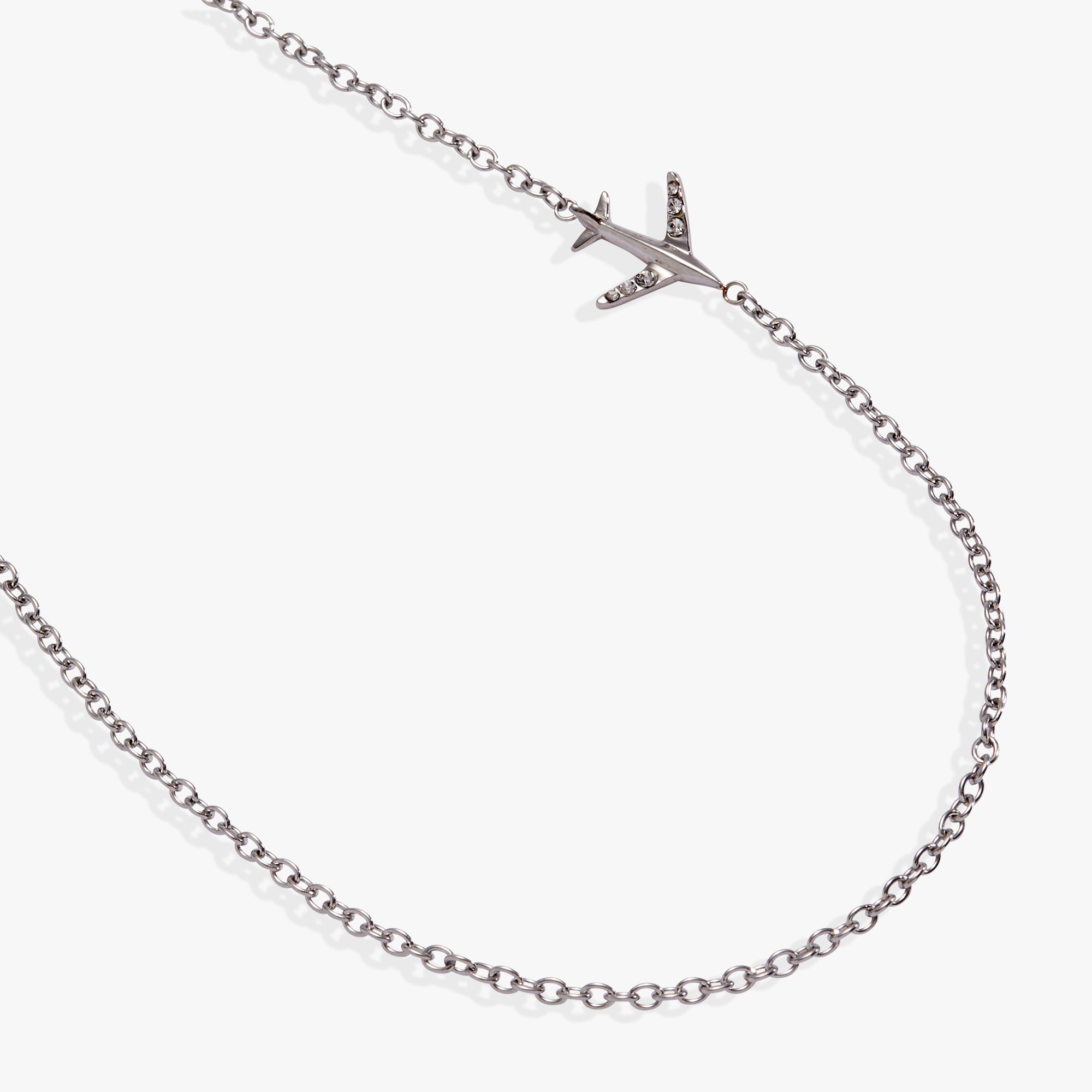Stylish Airplane Inline Necklace - Dainty Silver Pendant Jewelry for Women - Perfect for Travel Lovers & Aviation Enthusiasts - Great Gift for Flight Attendants, Pilots and Frequent Flyers
