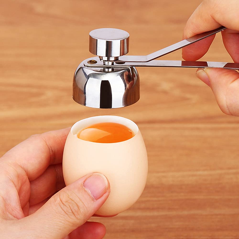 Premium Egg Cups Set of 2 with Stainless Steel Egg Topper - Perfect for Soft & Hard Boiled Eggs | Ideal for Breakfast, Brunch & Easter Decor | Durable Kitchen & Dining Accessories