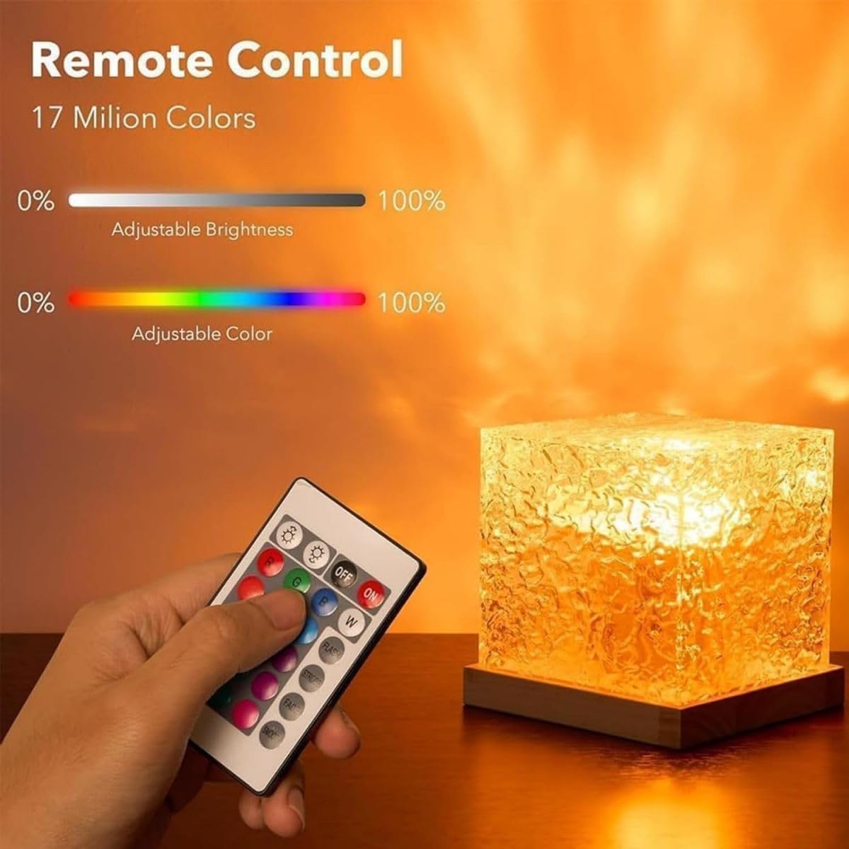 Midnight Aura Lamp - Halosphere Mood Light with Remote Control | Waterproof Northern Lights Cube for Bathroom, Bedroom & Meditation | Stress Relief Night Light for Relaxation & Sleep Therapy