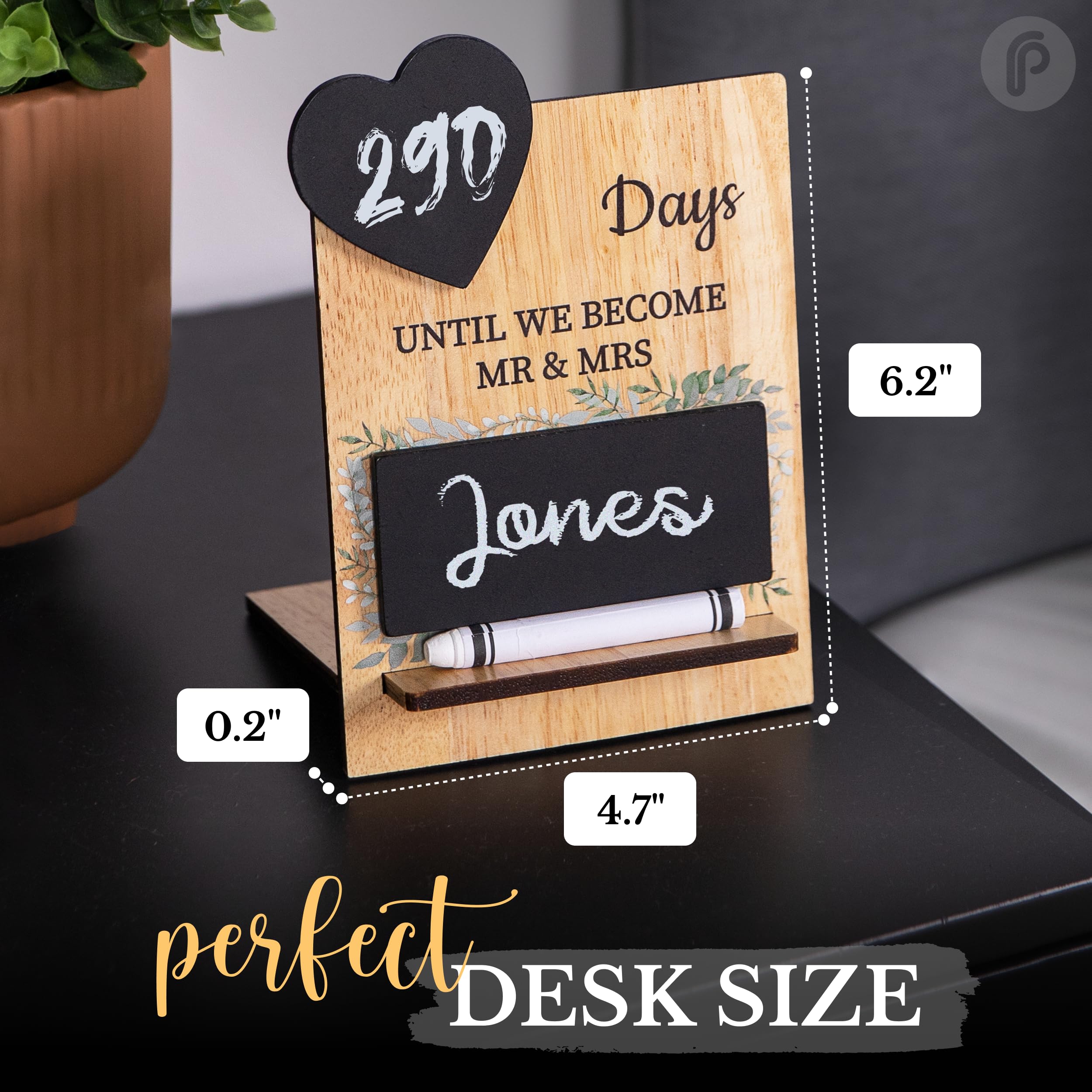 Personalized Wedding Countdown Chalkboard - Bridal Shower Decor for Couples & Bride-to-Be | Perfect for Engagement Parties
