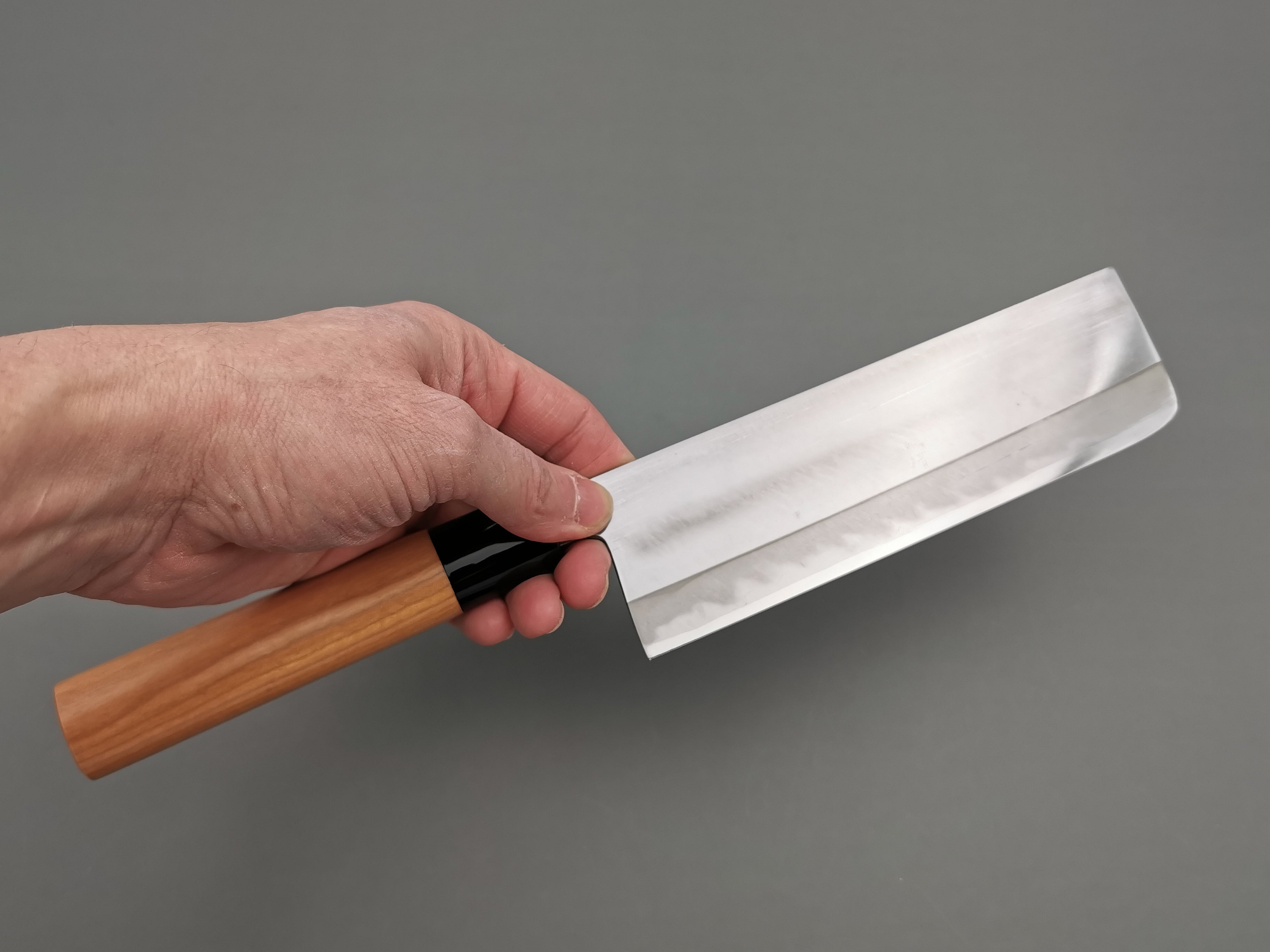 Premium Japanese Nakiri Knife - Daisuke Nishida White #1 Polished Carbon Steel Blade - Perfect for Sushi, Vegetables & Precision Cutting - Ideal for Chefs & Home Cooks