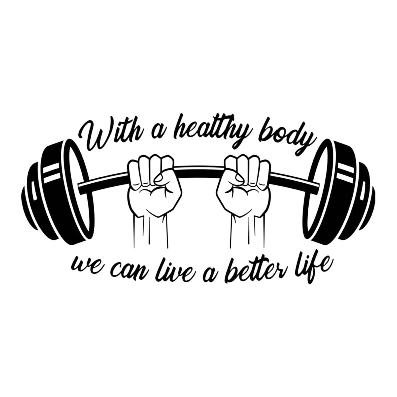 Flower Mirror Wall Decor - Self-Adhesive Fitness Barbell Wall Stickers with English Proverbs for Home & Gym Room Decoration - Perfect for Bedroom, Living Room, and Workout Space Background