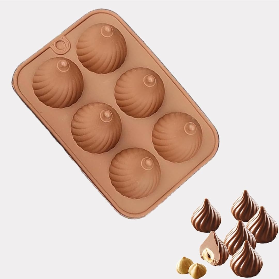 Premium Plastic Prasad Laddoo Spoons & 6-Cavity Silicone Modak Molds Set - Eco-Friendly Diwali Sweets Tools for Ganesh Chaturthi, Chocolate Filling, Mithai, Cake Decorating & Indian Festival Cooking