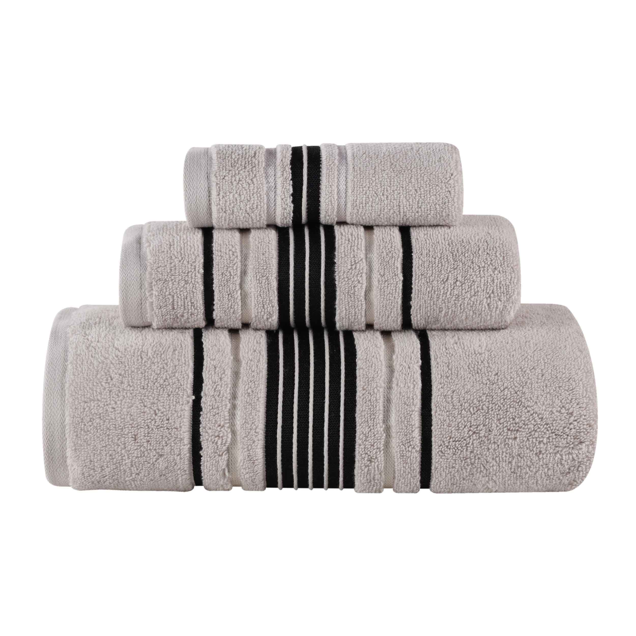 Premium 3-Piece Zero Twist Cotton Towel Set with Elegant Floral Design - Ultra Soft & Absorbent Bath Towels for Spa, Guest Bathroom & Luxury Home Decor