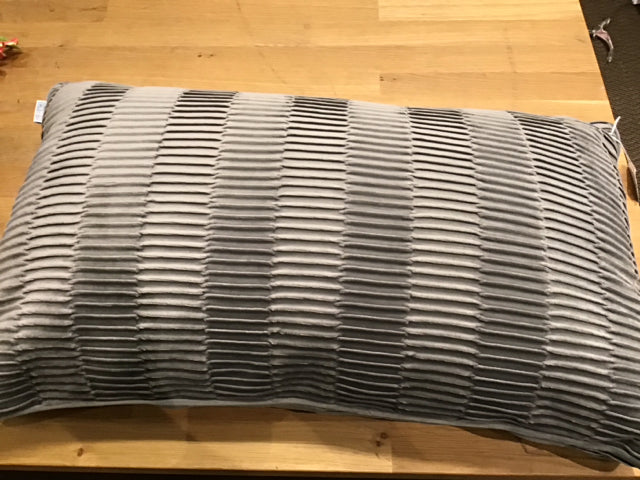 Luxury Grey Velour Lumbar Pillow for Sofa & Bed - Supportive Pleated Back Cushion for Office Chair, Car Seat, and Home Decor