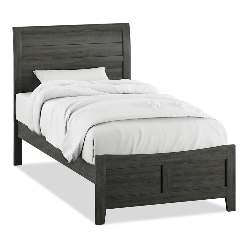 Furniture of America Gamora Transitional Wood Panel Twin Bed in Gray - Stylish & Durable Kids Bedroom Furniture for Small Spaces