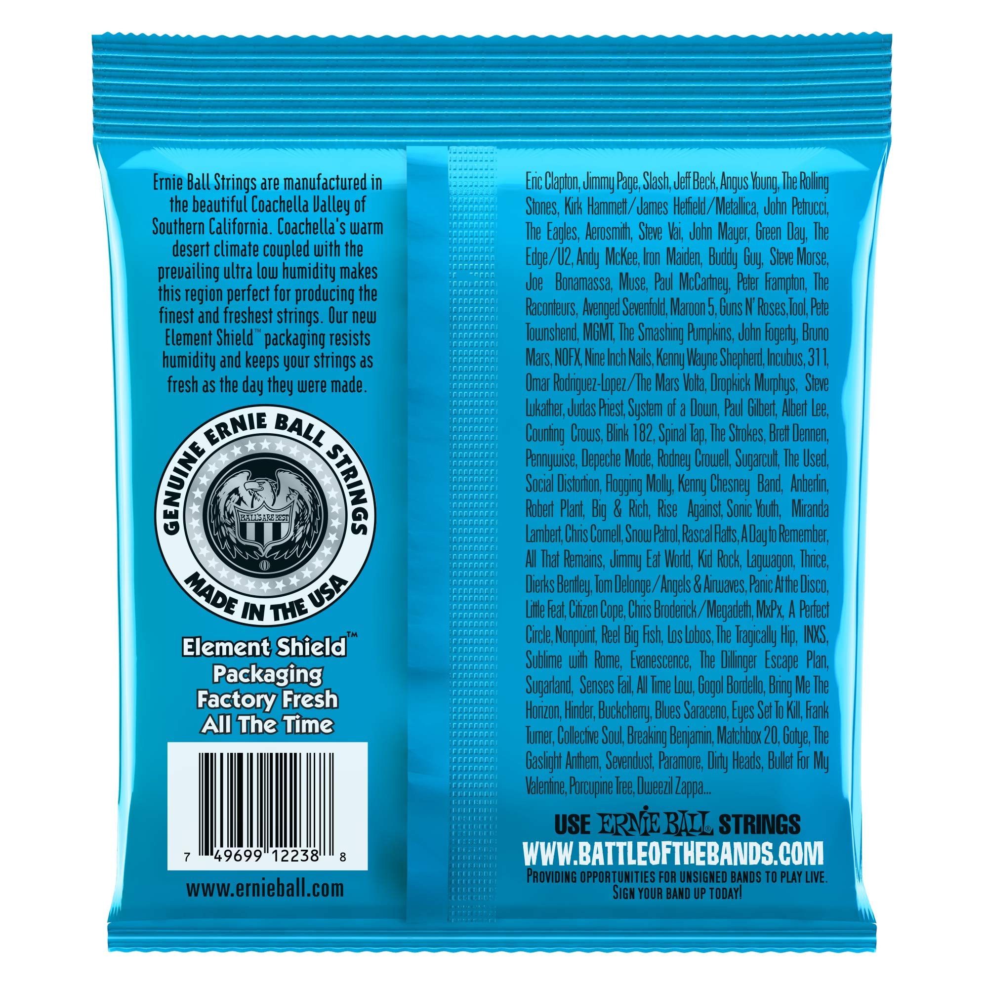 5-Pack Ernie Ball 2238 RPS Reinforced Extra Slinky Electric Guitar Strings 8-38 Gauge - Perfect for Rock, Blues & Studio Recording