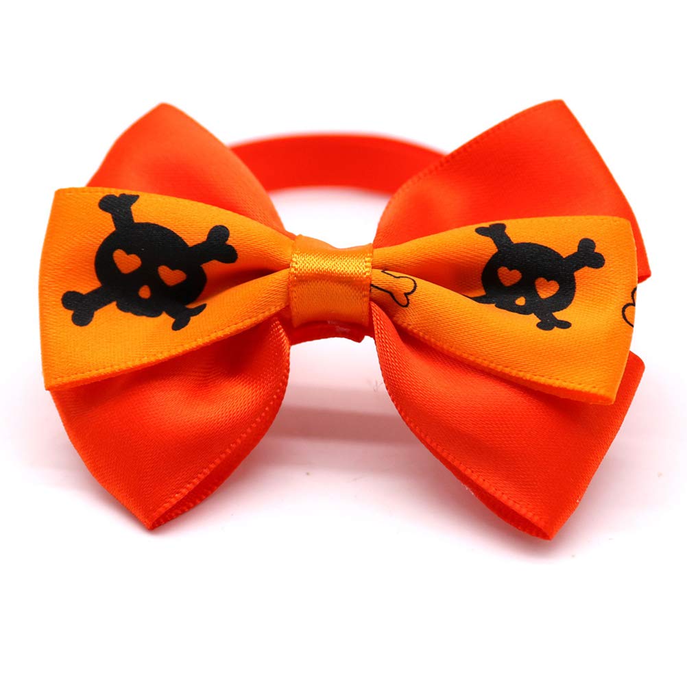 Balacoo 12pcs Orange Bowtie Dog Collar for Puppies - Stylish Pet Accessories for Parties & Photos
