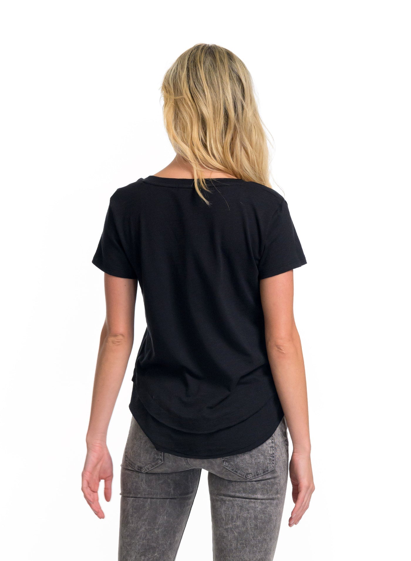 AVA Women's V-Neck Mock Layer Tee - Soft Casual T-Shirt for Everyday Wear, Layering & Outfit Styling