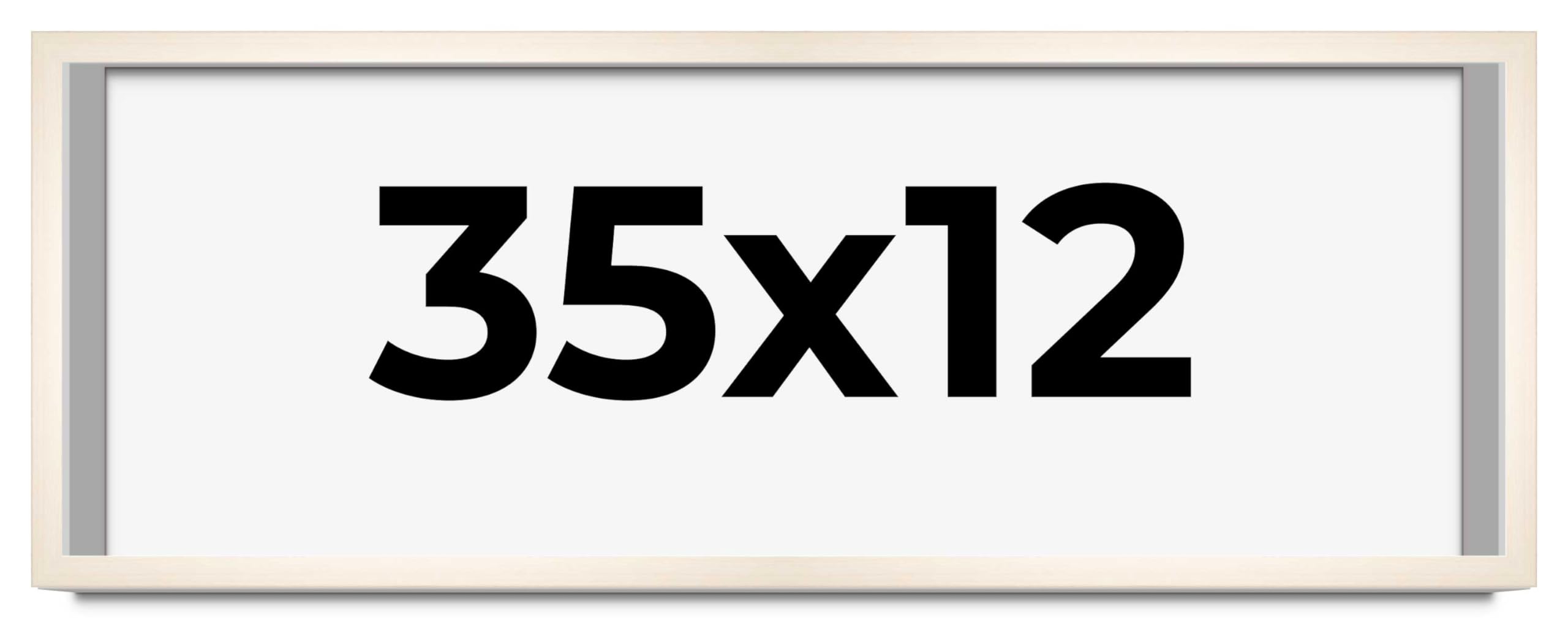 CountryArtHouse 35x12 Inch Whitewashed Solid Wood Picture Frame - 0.8125