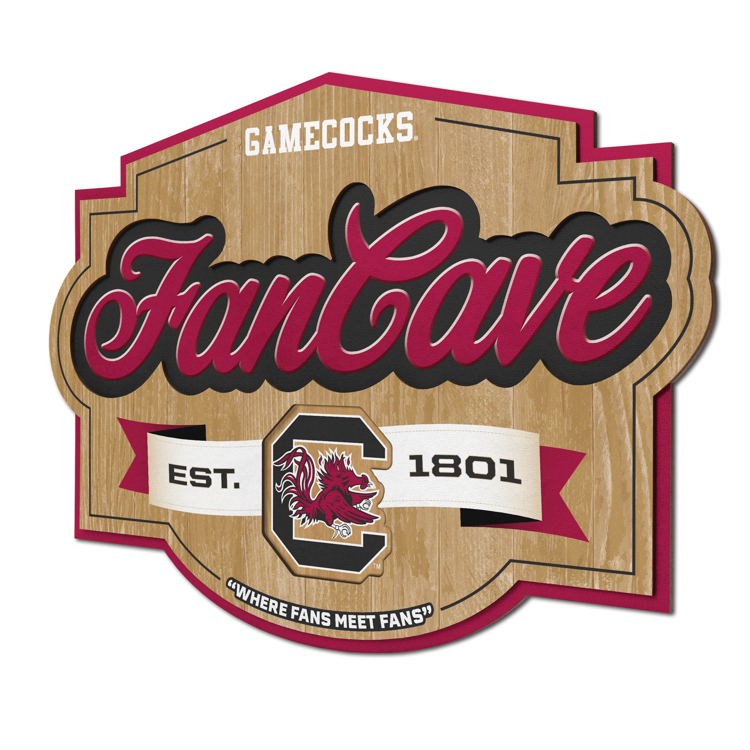 YouTheFan NCAA Fan Cave Sign - Custom College Sports Room Decor for Game Day & Man Cave - Perfect for Football, Basketball & Tailgating Parties