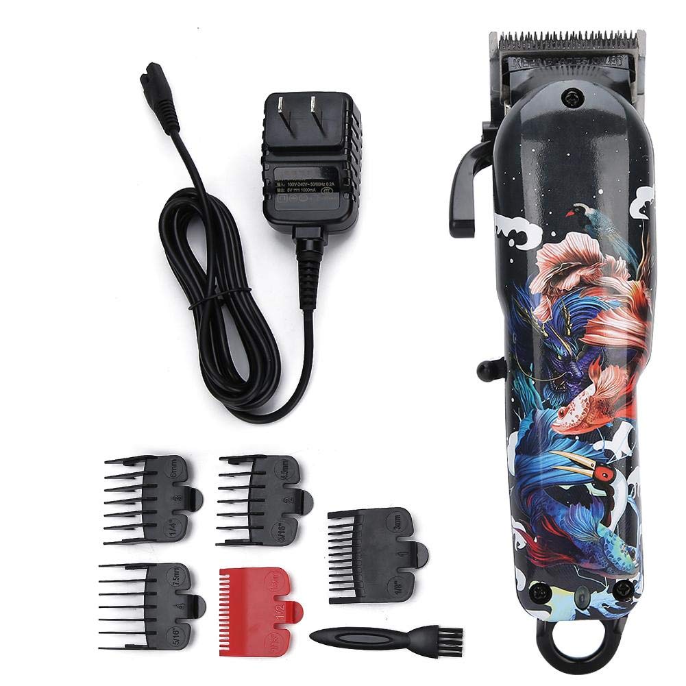 Professional Electric Hair Clipper for Men - Cordless Rechargeable Hair Trimmer with Graffiti Design, Precision Blades for Home & Barber Use - Perfect for Beard Trimming, Hair Cutting & Styling (Gift for Dad, Husband)