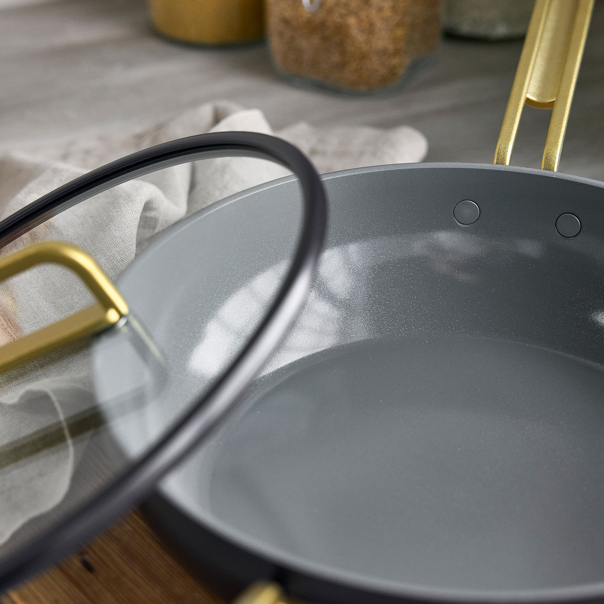 Stanley Tucci™ Ceramic Nonstick 4.5 Quart Saucepan with Lid - PFOA Free Cookware for Healthy Cooking | Perfect for Pasta, Soups & Stews | Calabrian Fig Design