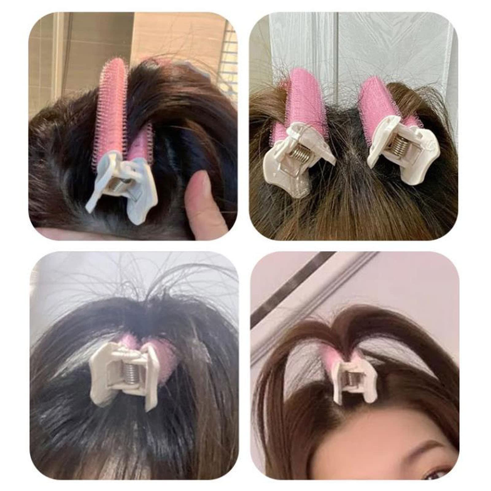 Velcro Hair Rollers for Women - 10pcs Black Instant Volumizing Hair Clips, Natural Hair Styling Tools for Curly & Wavy Hairstyles - Perfect for Home Salon, Daily Styling & Special Occasions