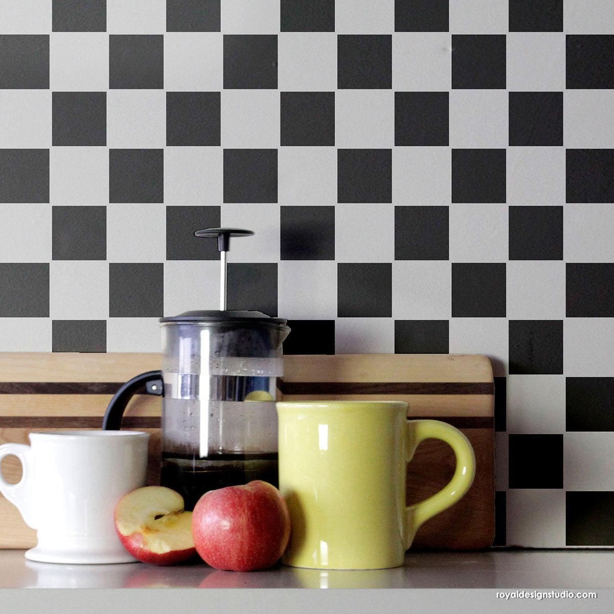 Check it Out Backsplash Stencil - Reusable DIY Tile Stencil for Kitchen & Bathroom Renovation - Perfect for Wall Decor, Home Improvement & Craft Projects