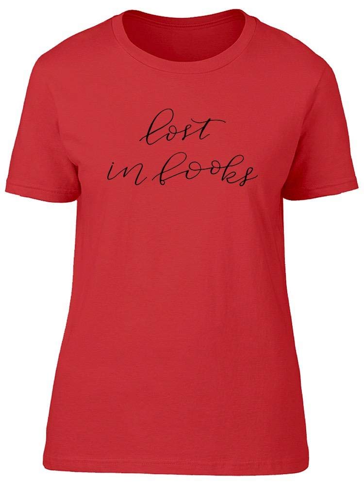 Lost in Books Graphic Tee for Women - Soft Cotton Vintage Book Lover T-Shirt - Perfect for Reading, Book Club & Casual Outfits