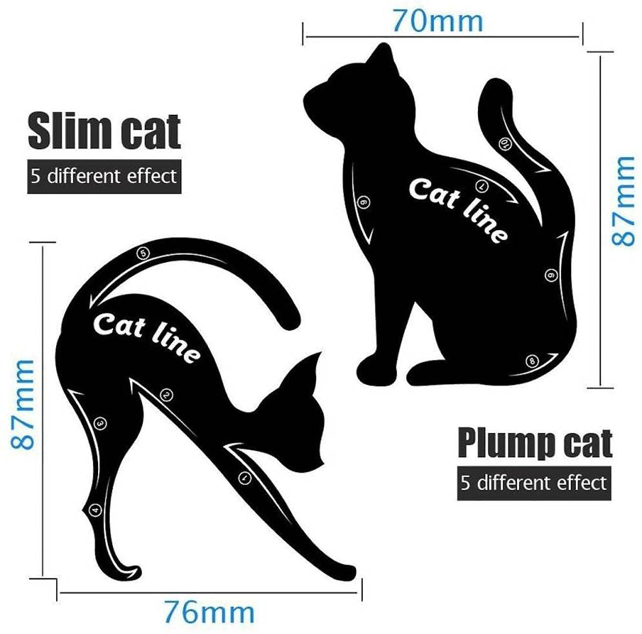 Garden Of Arts 2-Piece Cat Eye Makeup Stencil Set - Reusable Cat-Shaped Eyeliner Template Kit for Perfect Winged Eyeliner | Great for Halloween, Cosplay, and Everyday Glam Makeup Looks