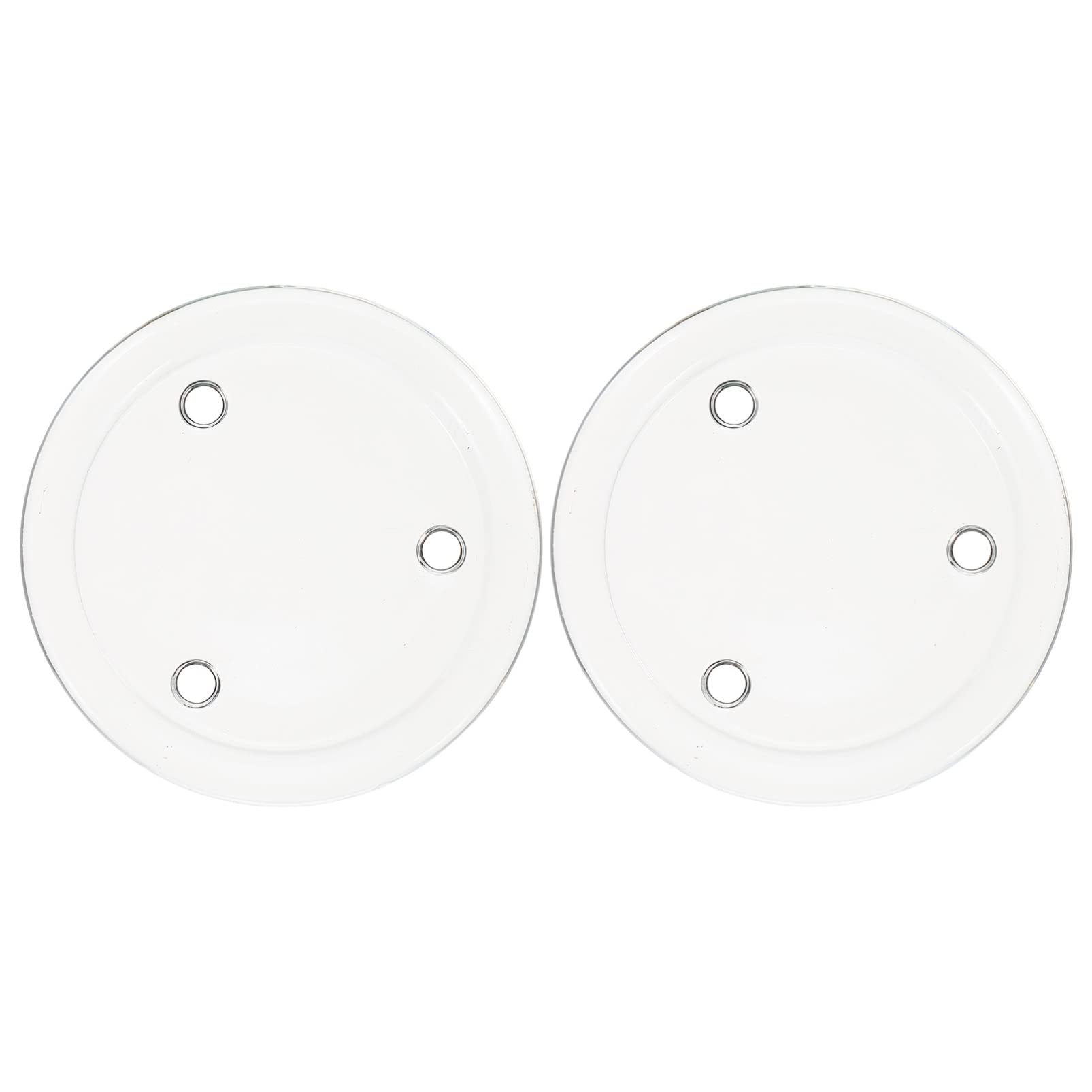 FAVOMOTO 2-Piece Clear Glass Snack Plates - Round Pillar Candle Holders & Saucers for Weddings, Parties, Home Decor (10.8cm) - Perfect for Centerpieces, Fruit Trays, and Coasters